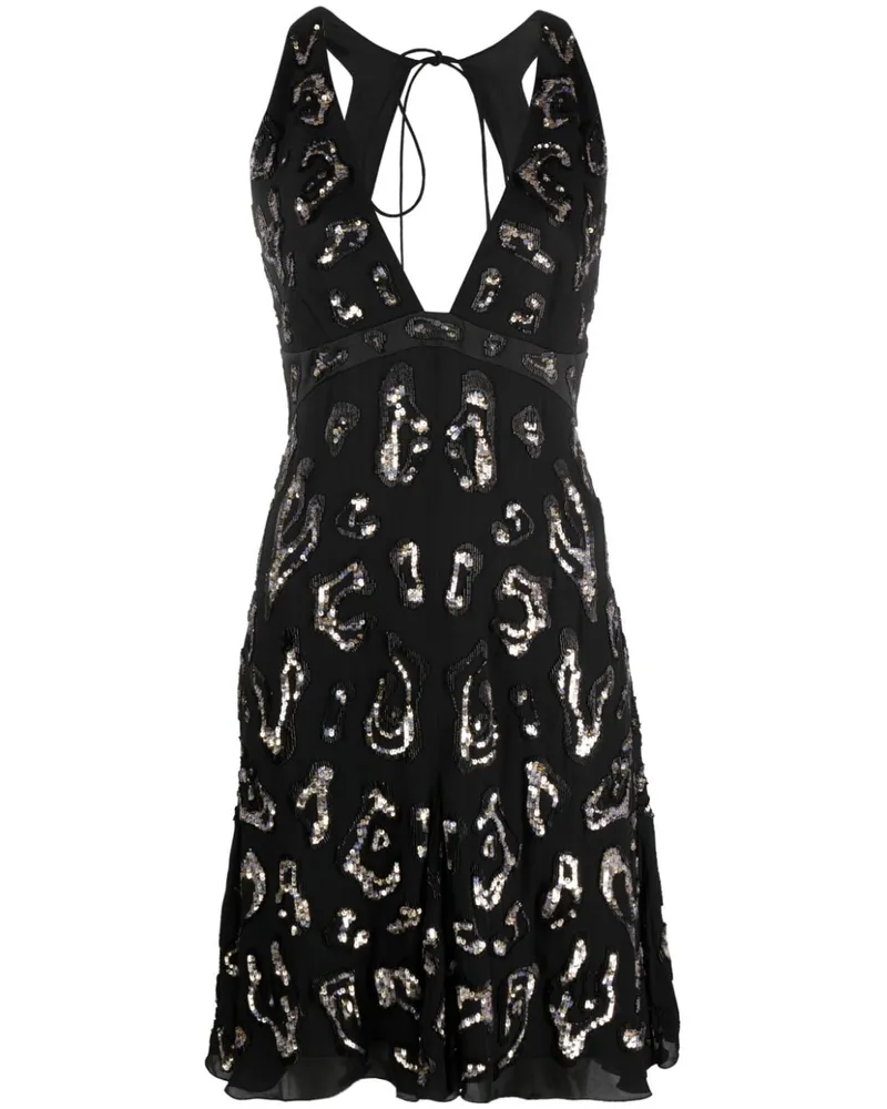 Roberto Cavalli Rückenfreies Kleid mit Pailletten - Schwarz Schwarz