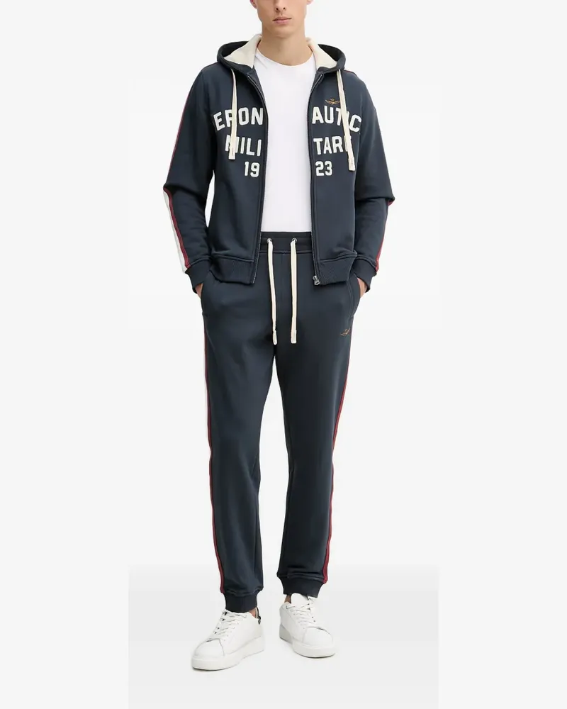 Aeronautica Militare side-stripe track pants and sweatshirt - Blau Blau
