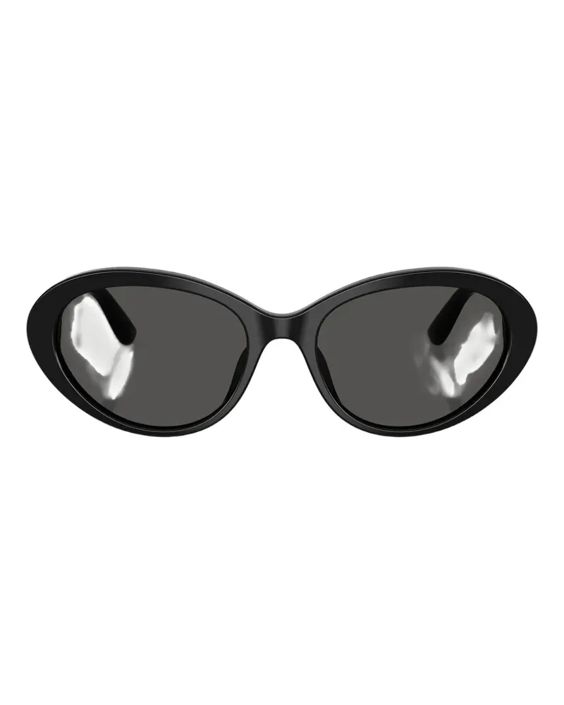 Dolce & Gabbana logo-detail oval-frame sunglasses - Schwarz Schwarz
