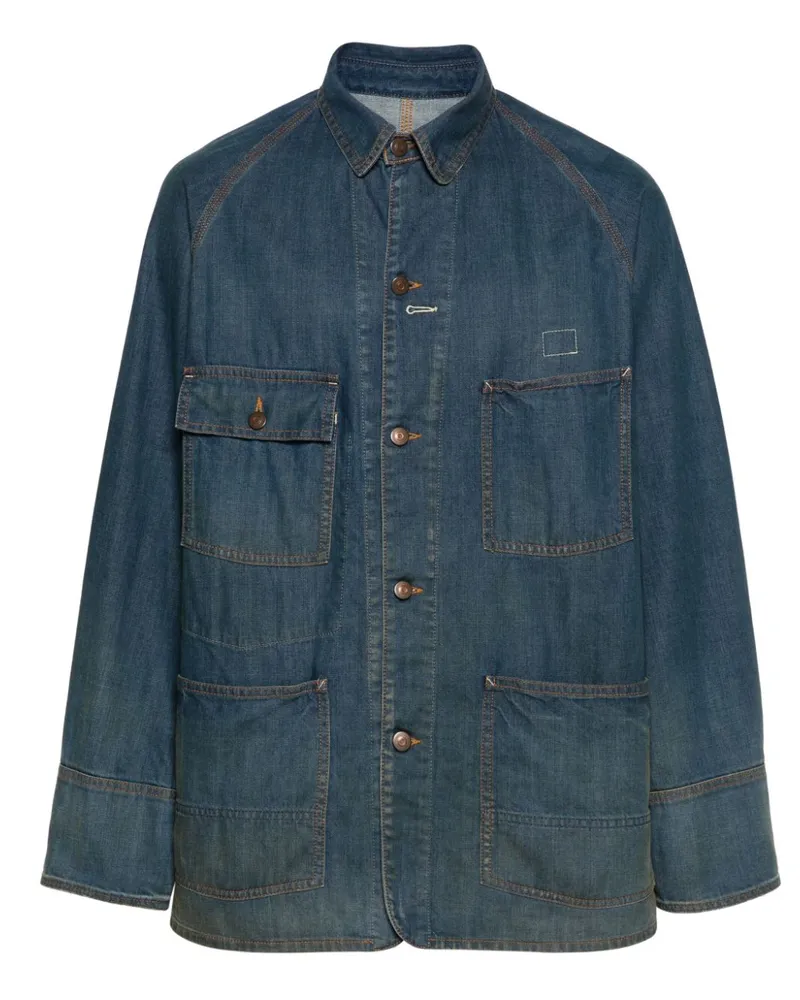 Maison Margiela Jeansjacke mit klassischem Kragen Blau