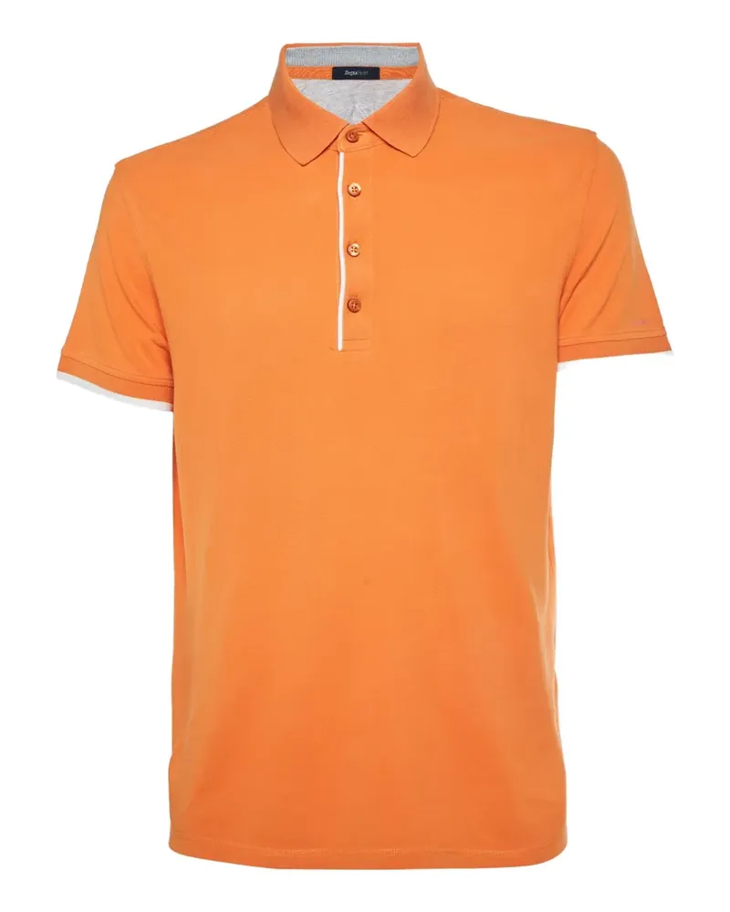 Ermenegildo Zegna pique knit polo shirt - Orange Orange
