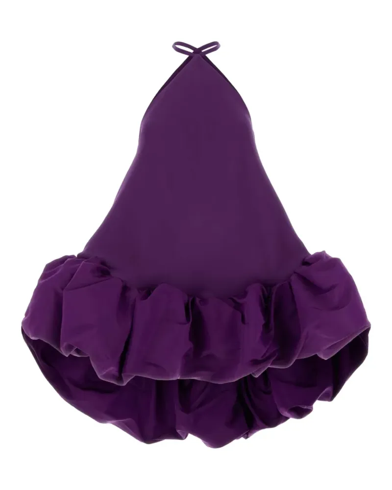 Balenciaga Neckholder-Minikleid mit Rüschensaum - Violett Violett
