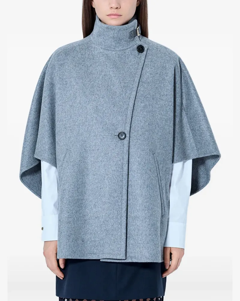 Max Mara Asymmetrisches Cape - Grau Grau