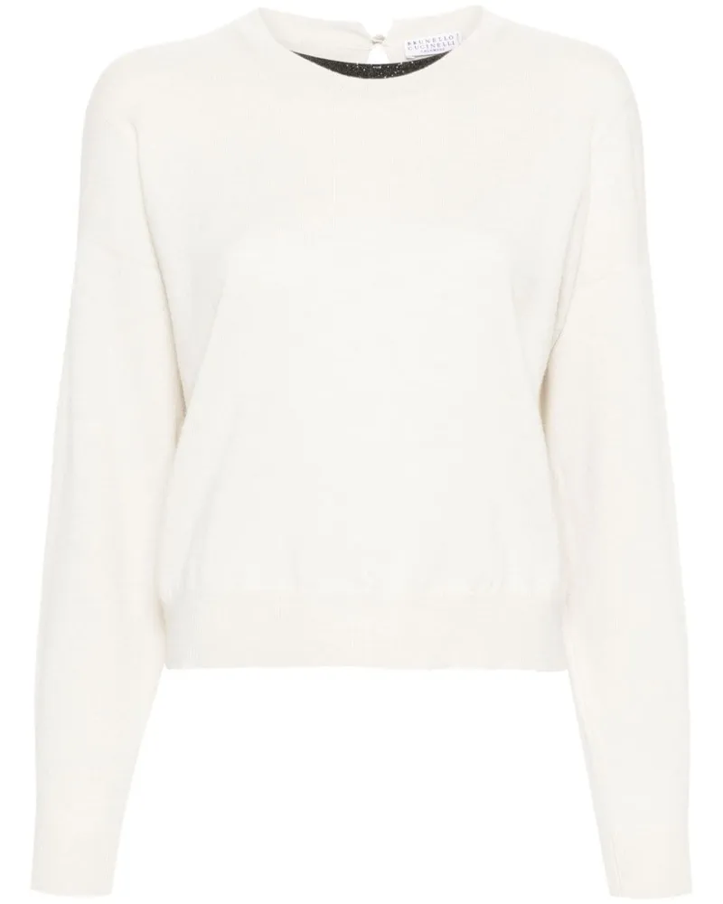 Brunello Cucinelli Monili Kaschmirpullover mit Kette - Nude Nude