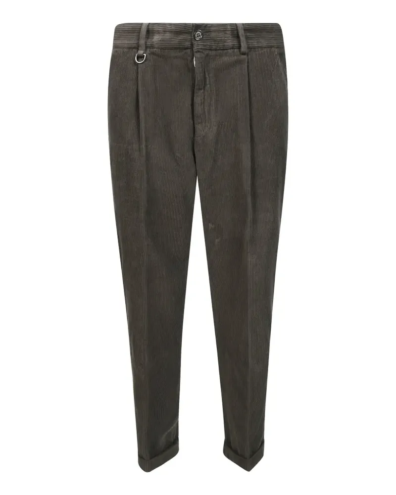 Paolo Pecora Milano Cordhose mit Bundfalten - Grau Grau