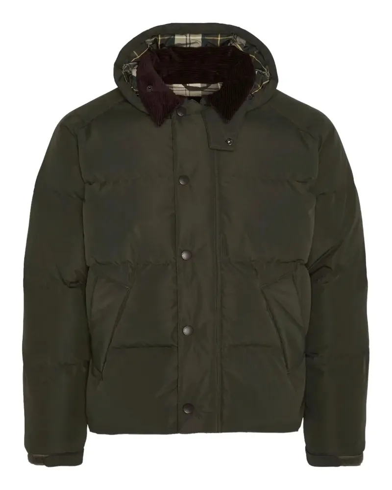 Barbour corduroy-collar hooded jacket - Grün Grün