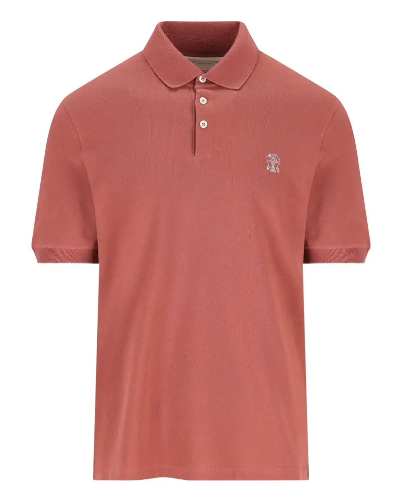 Brunello Cucinelli logo polo shirt - Rot Rot