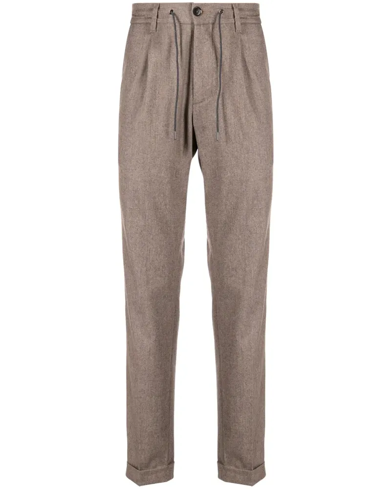 Luciano Barbera Tapered-Hose mit elastischem Bund - Braun Braun