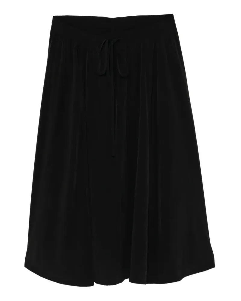 Yohji Yamamoto Ausgestellter Crepe de Chine Rock - Schwarz Schwarz