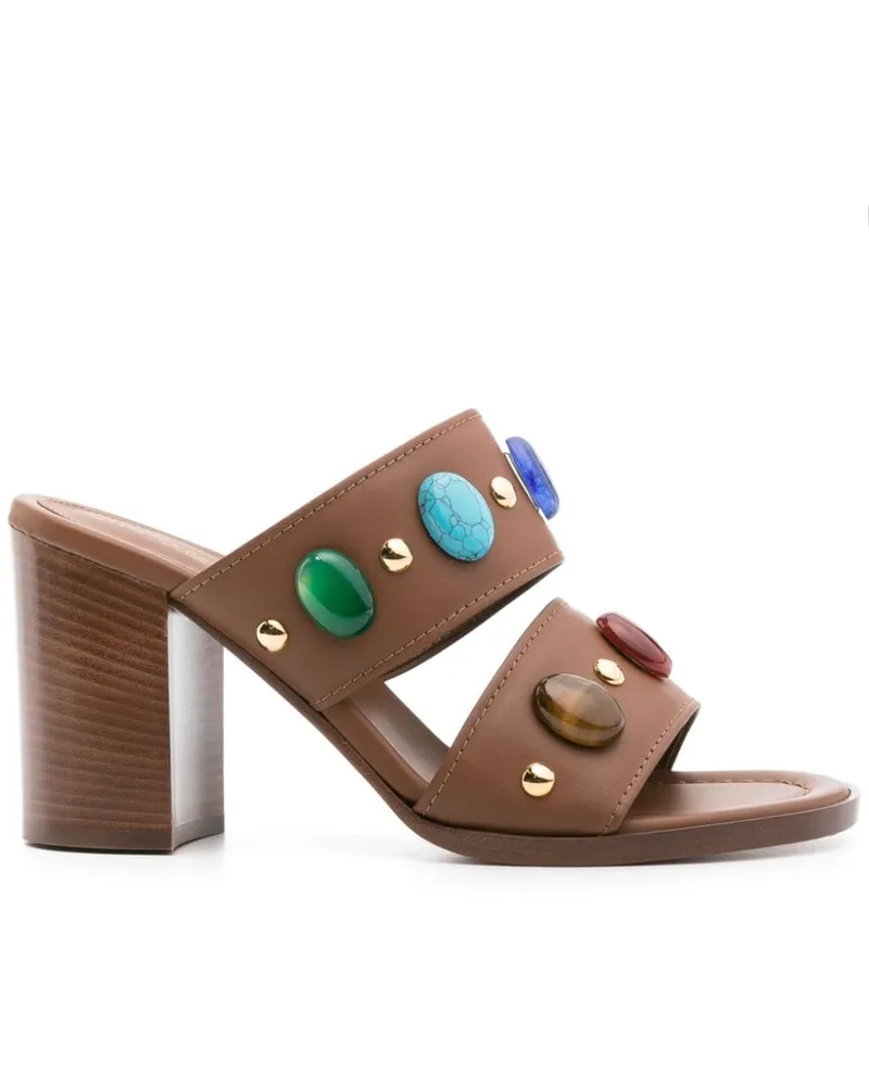 Gianvito Rossi Mules mit Perlen 90mm - Braun Braun