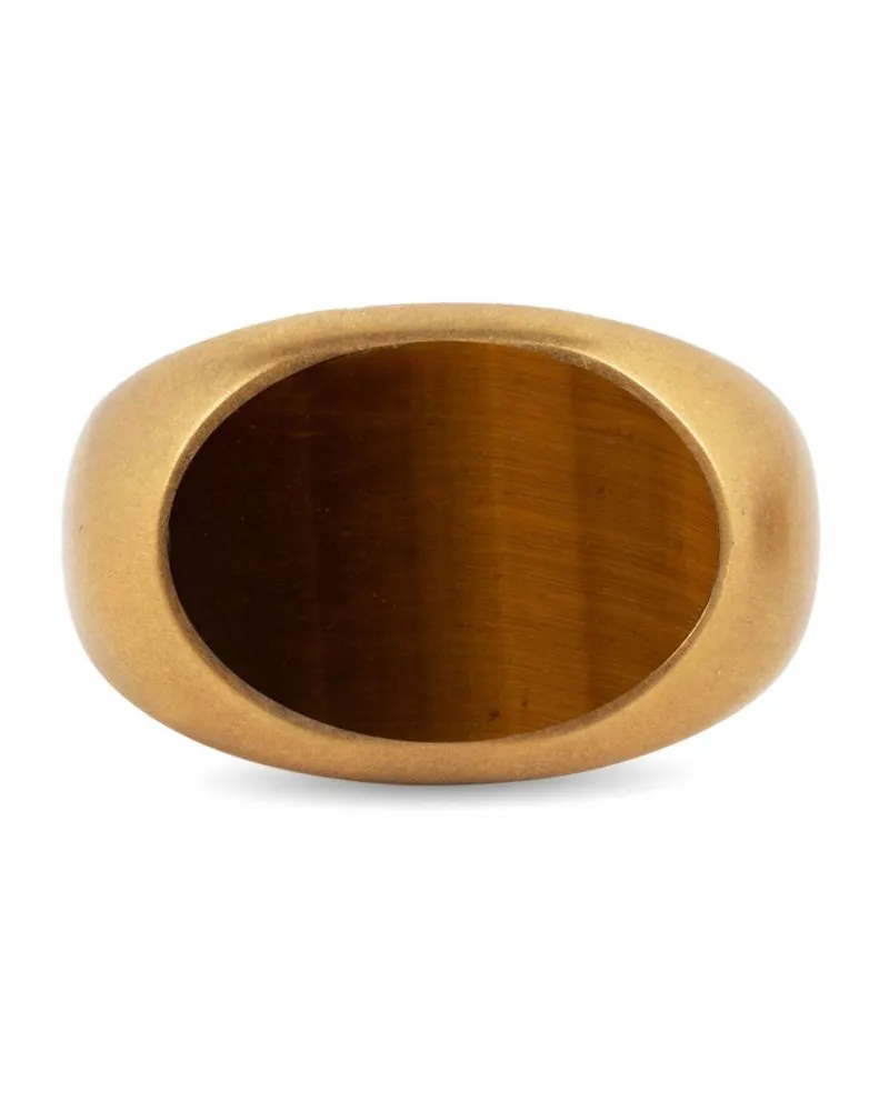 Dries van Noten Siegelring mit Stein - Gold Gold