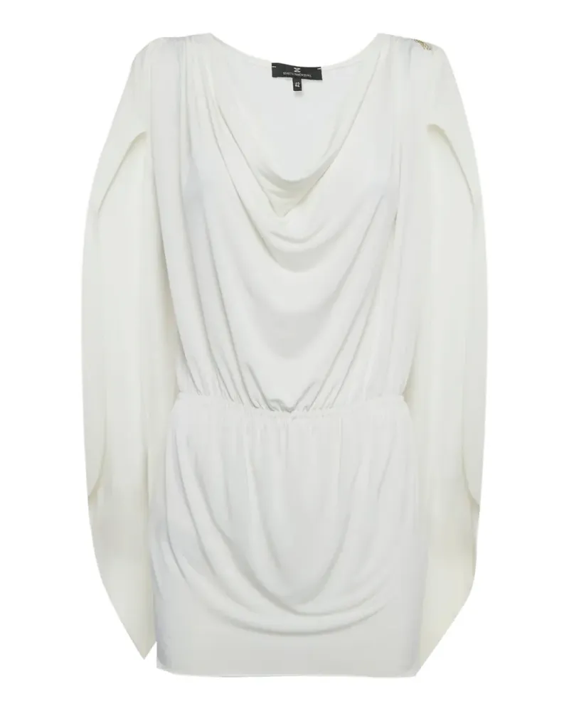 Elisabetta Franchi Drapiertes Tunika-Minikleid mit geraffter Taille - Weiß Weiß