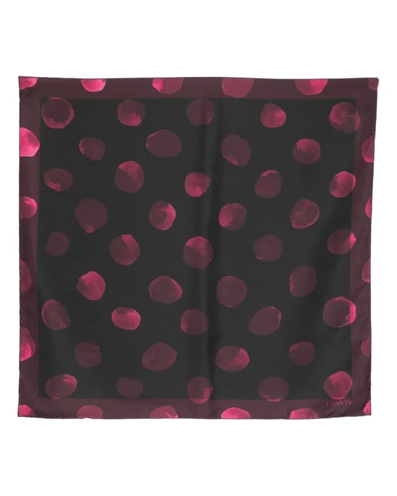 Lanvin Seidenschal mit Polka Dots Schwarz