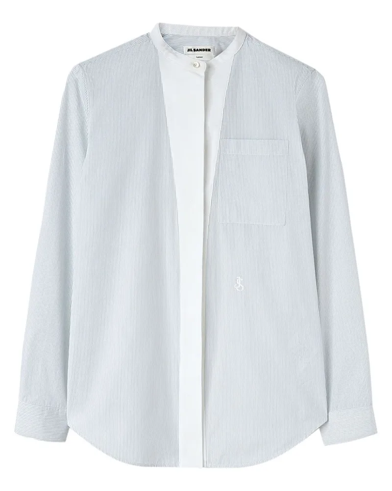 Jil Sander Gestreiftes Hemd - Weiß Weiß