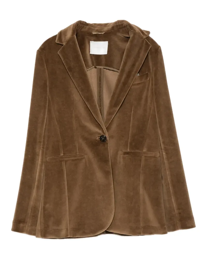 CIRCOLO 1901 Einreihiger Blazer in Samtoptik - Braun Braun