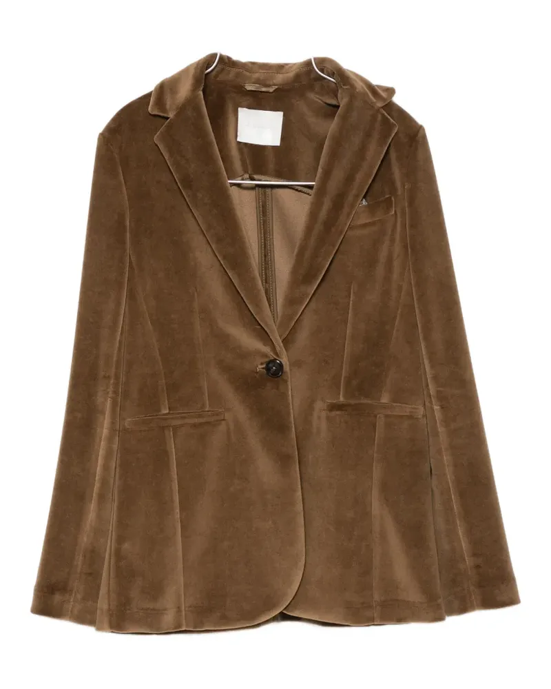 CIRCOLO 1901 velvet-effect single-breasted blazer - Braun Braun