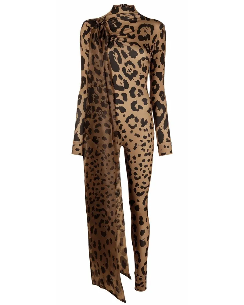 ATU Body Couture Jumpsuit mit Leoparden-Print Braun