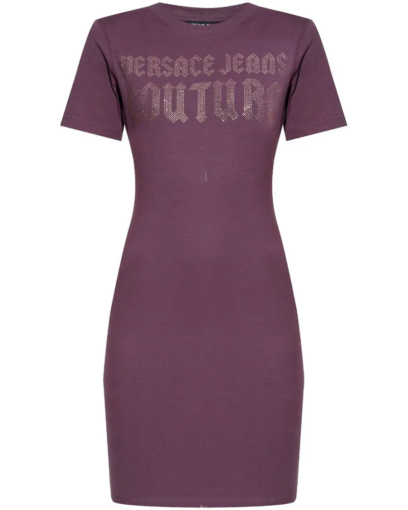 Versace Jeans T-Shirtkleid mit Logo - Violett Violett