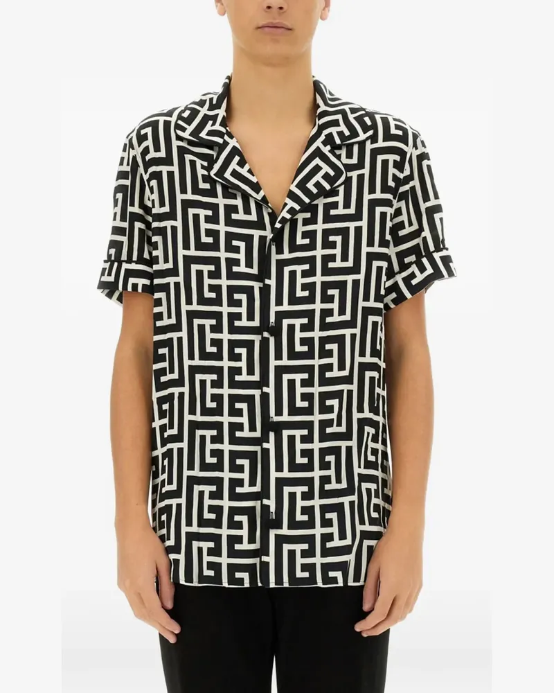 Balmain monogram-print shirt - Schwarz Schwarz