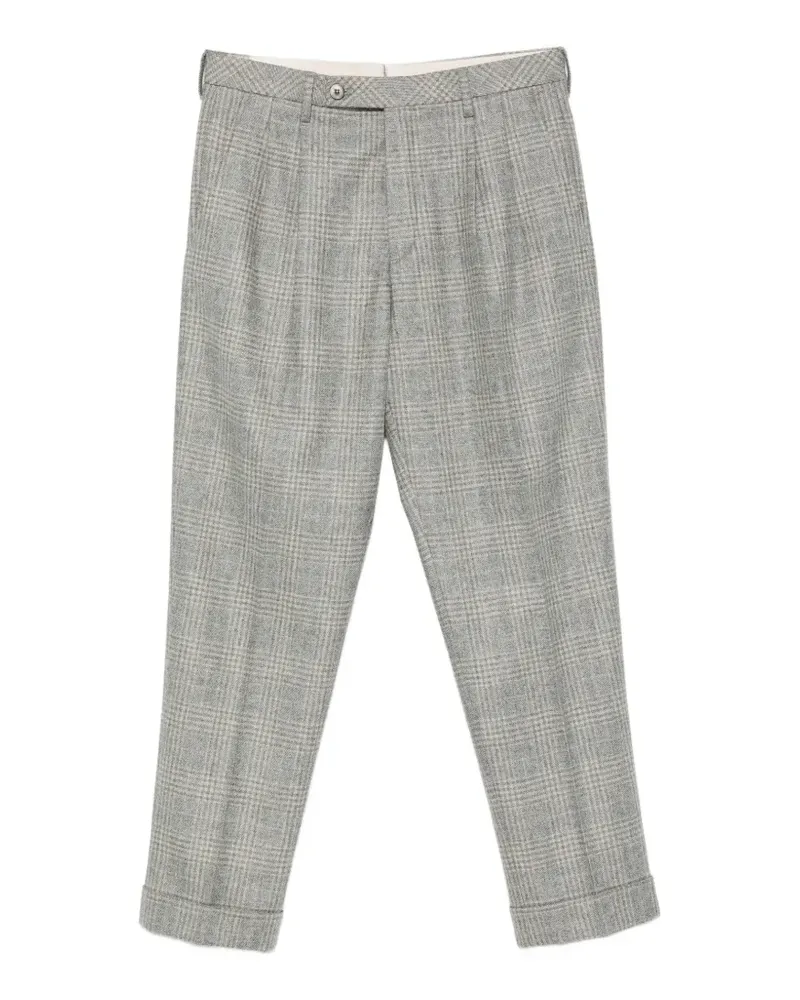 GTA Dante Prince of Wales check pleated trousers - Grau Grau