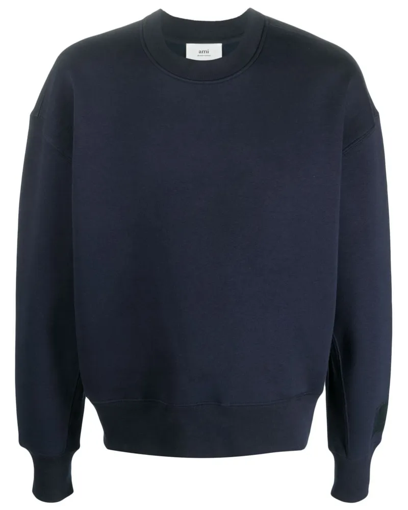 AMI Paris Sweatshirt mit Logo-Patch - Blau Blau