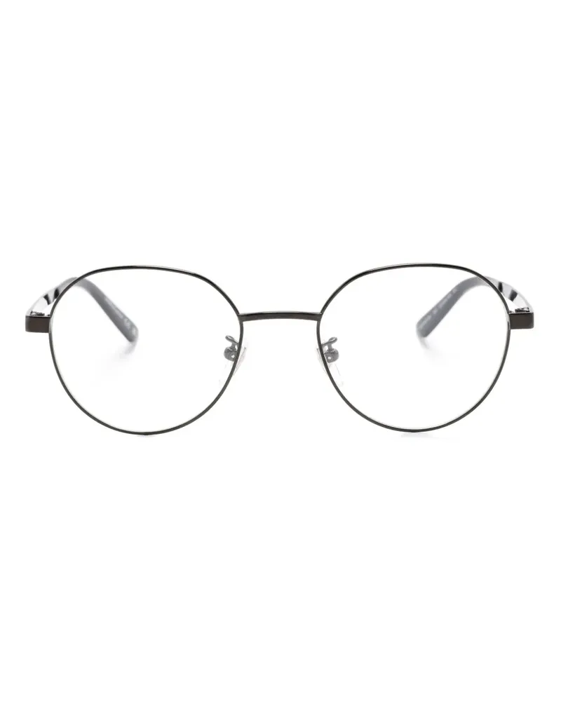 Gucci Webstreifen-Brille mit ovalem Gestell - Schwarz Schwarz