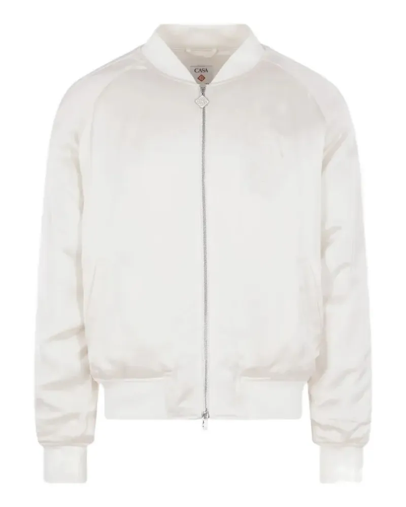 Casablanca Paris Hotel Emblem satin bomber jacket - Weiß Weiß