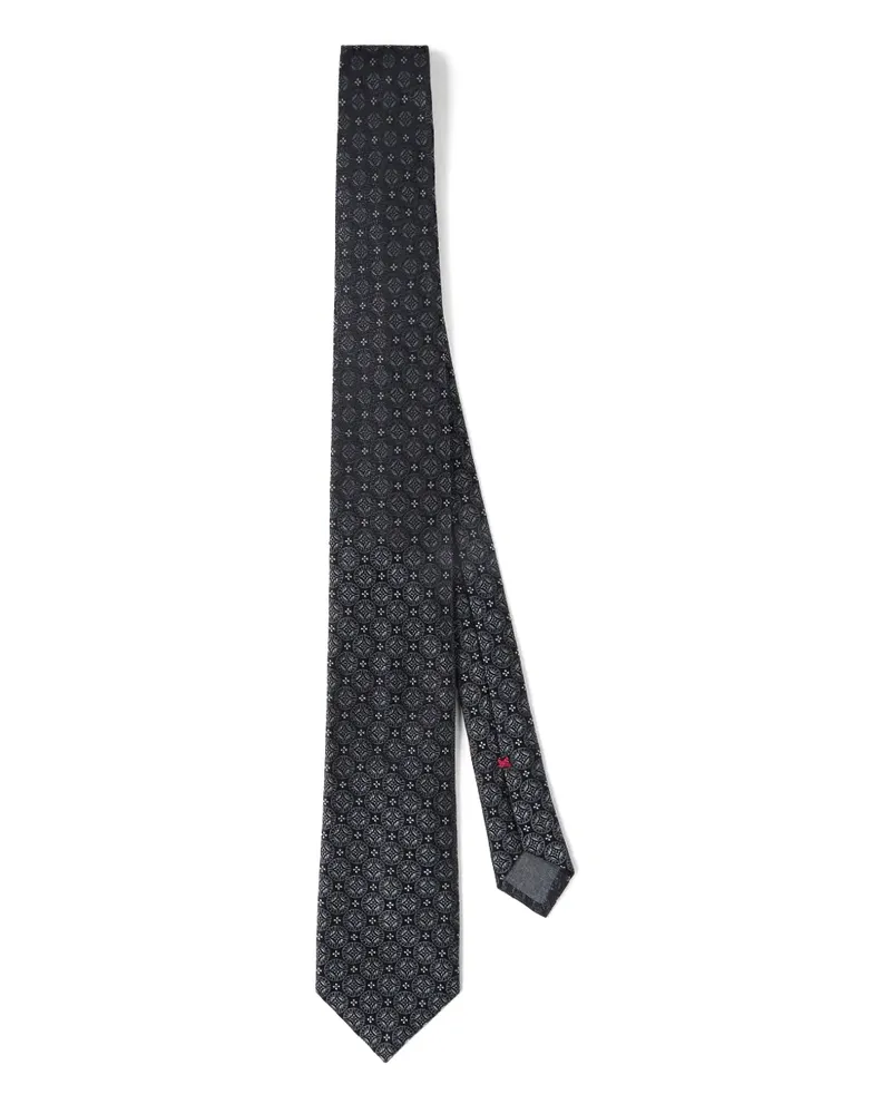 Brunello Cucinelli geometric-patterned silk tie - Grau Grau