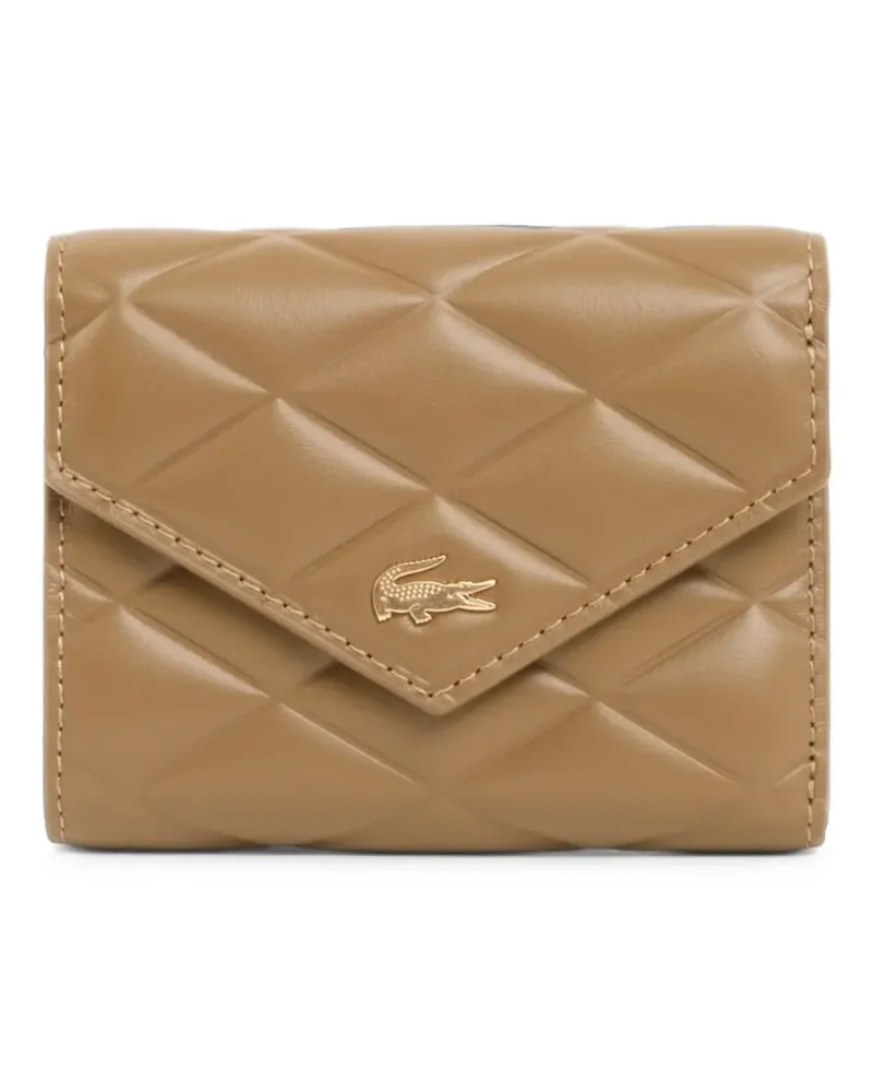 Lacoste Crocodelle leather billfold wallet - Nude Nude