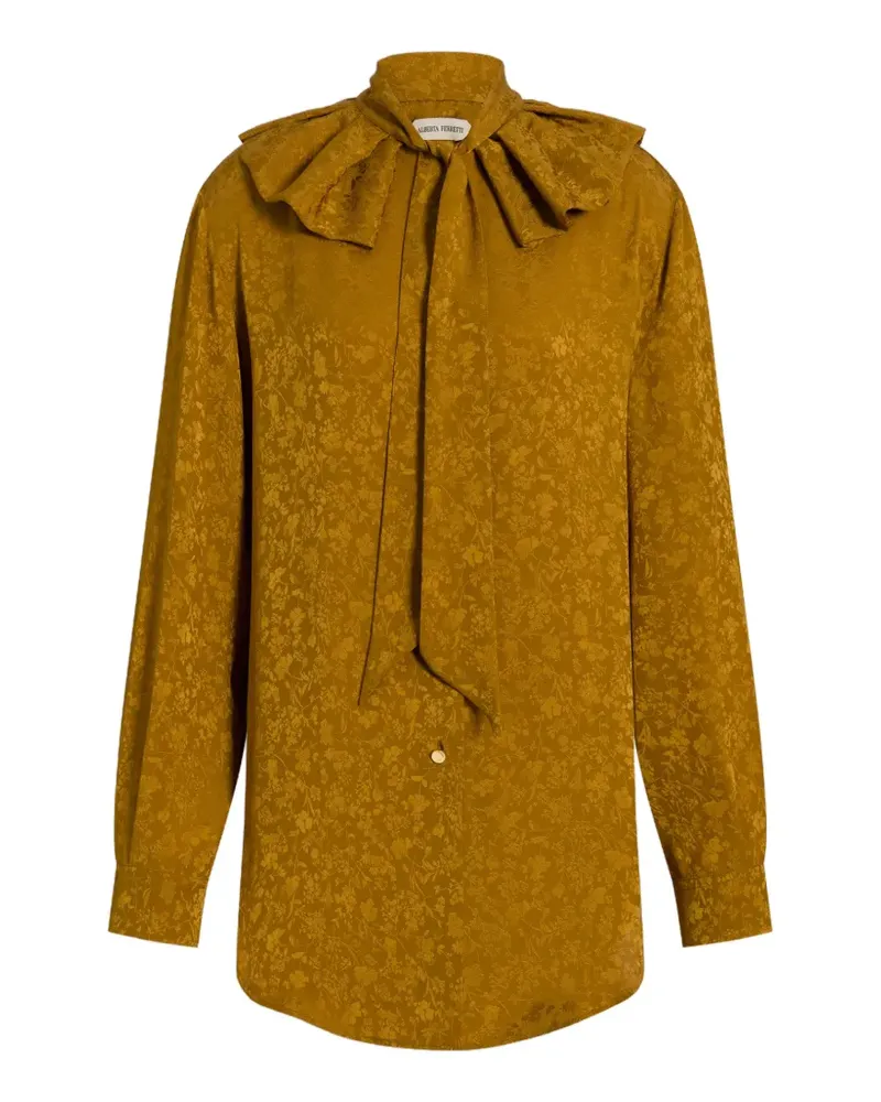Alberta Ferretti Gerüschtes Hemd mit Blumenmuster - Gelb Gelb