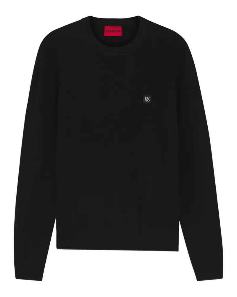 HUGO BOSS Pullover mit Logo-Patch - Schwarz Schwarz
