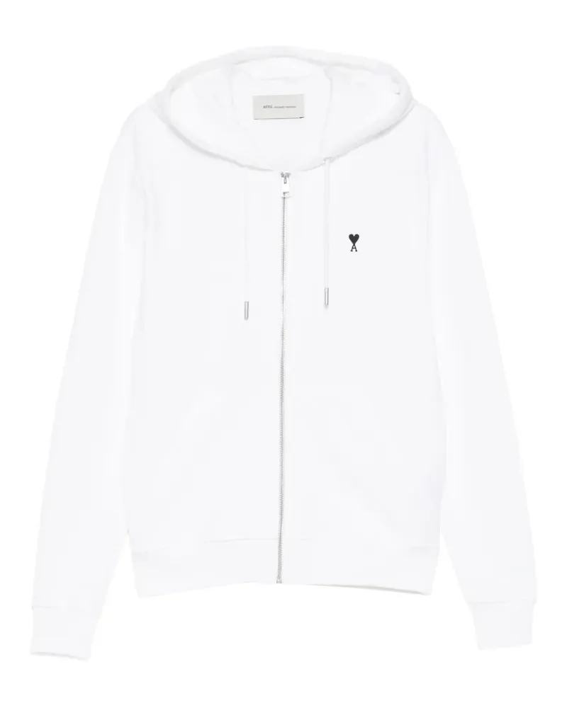 AMI Paris logo-embroidered hoodie - Weiß Weiß