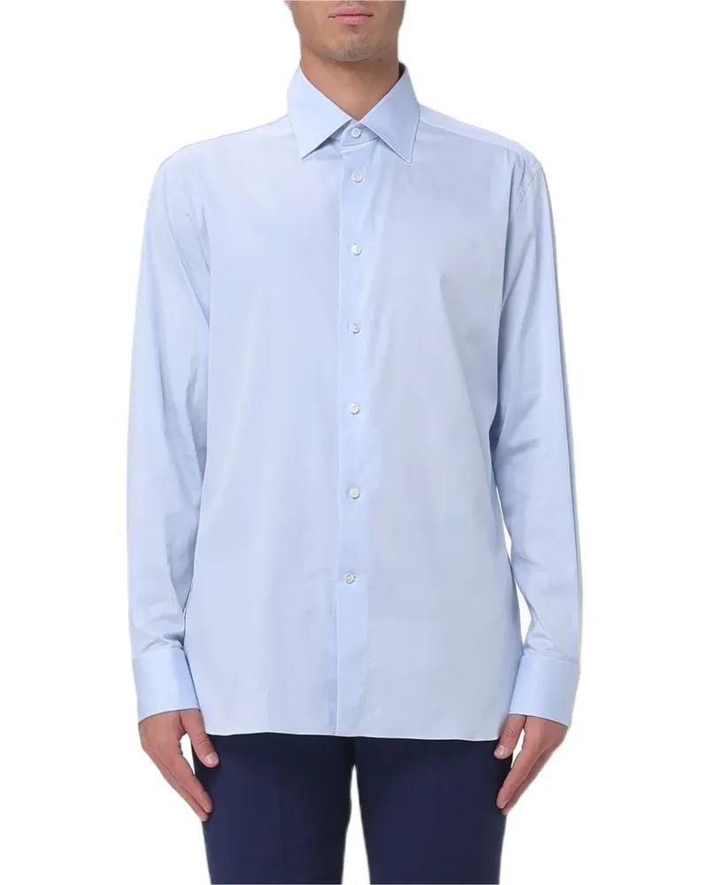 Ermenegildo Zegna Popeline-Hemd aus Stretch - Blau Blau