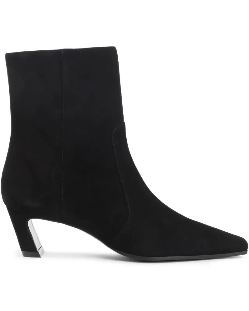 Stuart Weitzman Wildlederstiefel mit Reißverschluss 50mm - Schwarz Schwarz