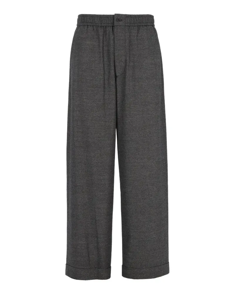 Giorgio Armani elasticated-waistband wide-leg trousers - Grau Grau