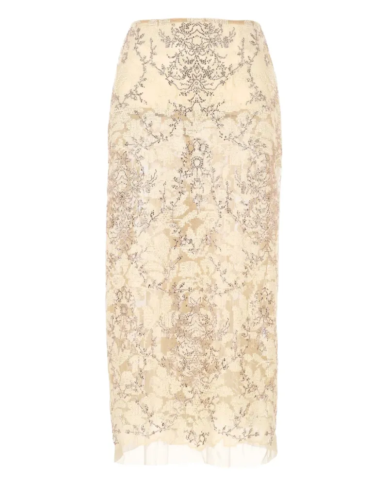 Ermanno Scervino Verzierter Midirock - Gelb Gelb