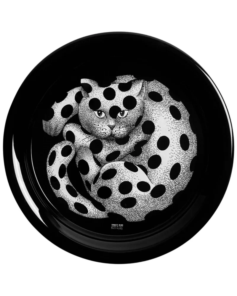 Fornasetti High Fidelity Teller - Schwarz Schwarz