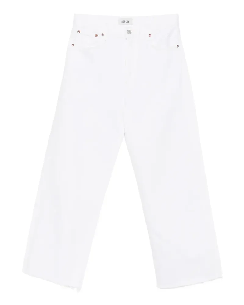 AGOLDE Ren Jeans mit weitem Bein und offenem Saum - Weiß Weiß