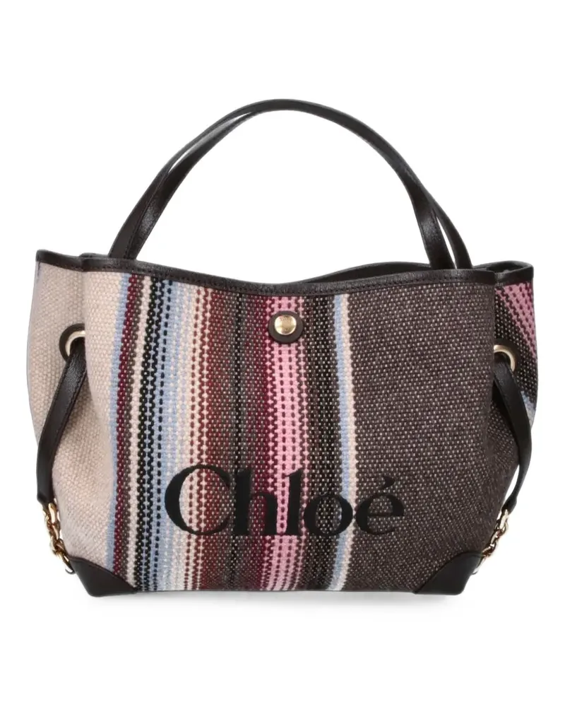 Chloé Kleine Clover Tote Bag mit Streifen - Braun Braun