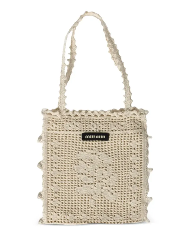 Miu Miu Gehäkelter Tote Bag - Nude Nude