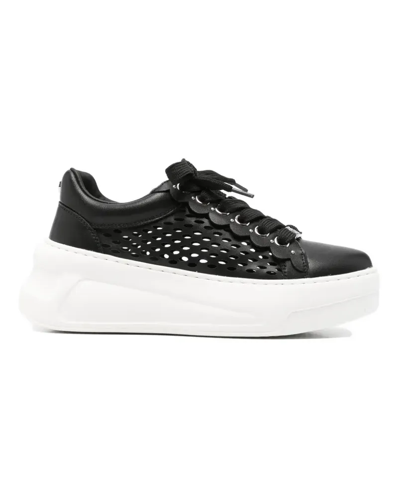 Cult Nirvana cutout leather sneakers - Schwarz Schwarz