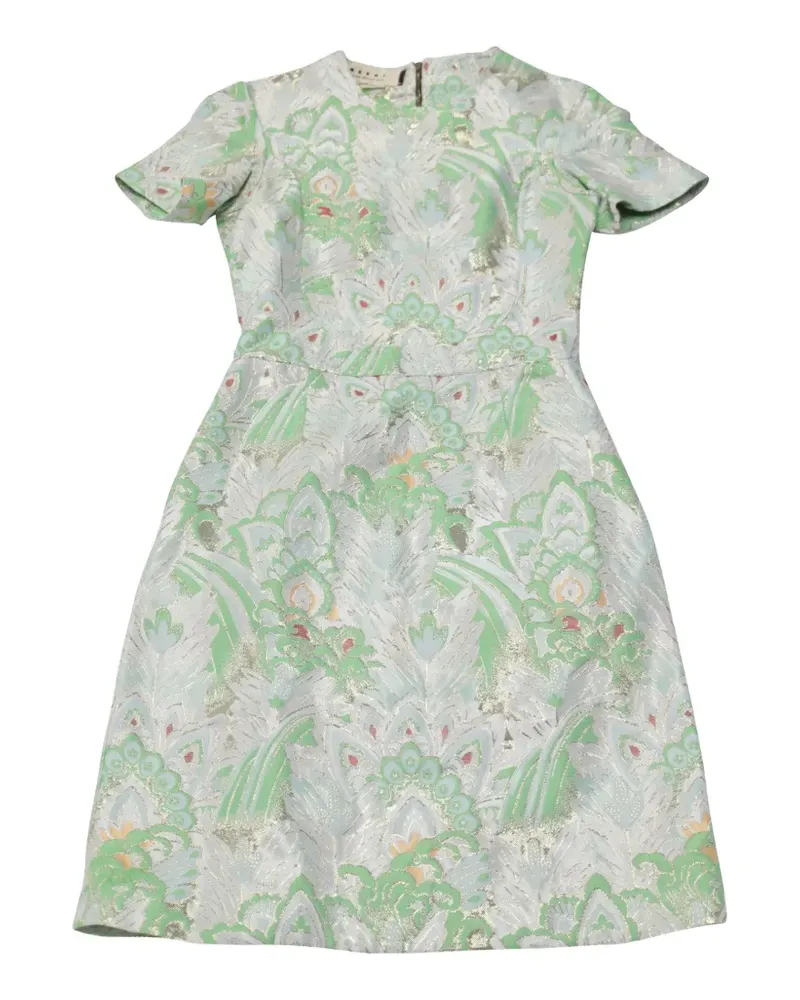Marni 2012 brocade short-sleeves mini dress - Grün Grün