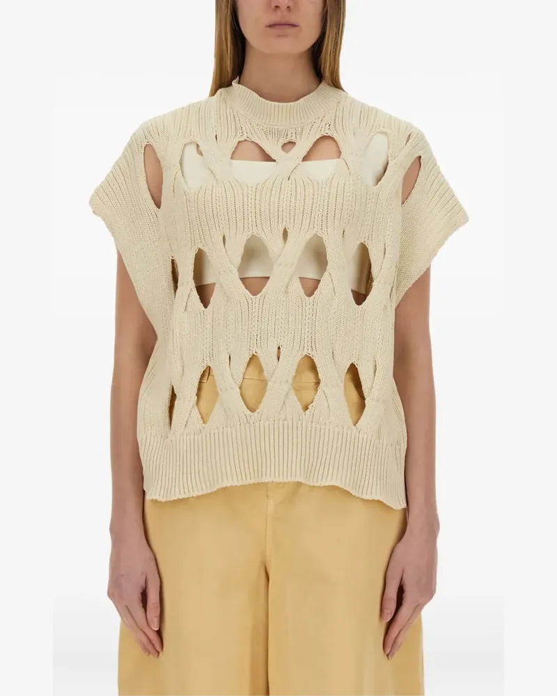 ALYSI T-Shirt mit Cut-Outs - Nude Nude