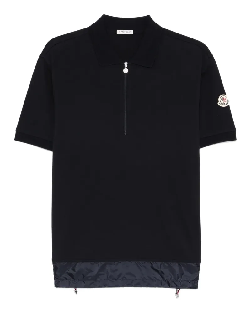 Moncler Piqué-Poloshirt mit Reißverschluss - Schwarz Schwarz