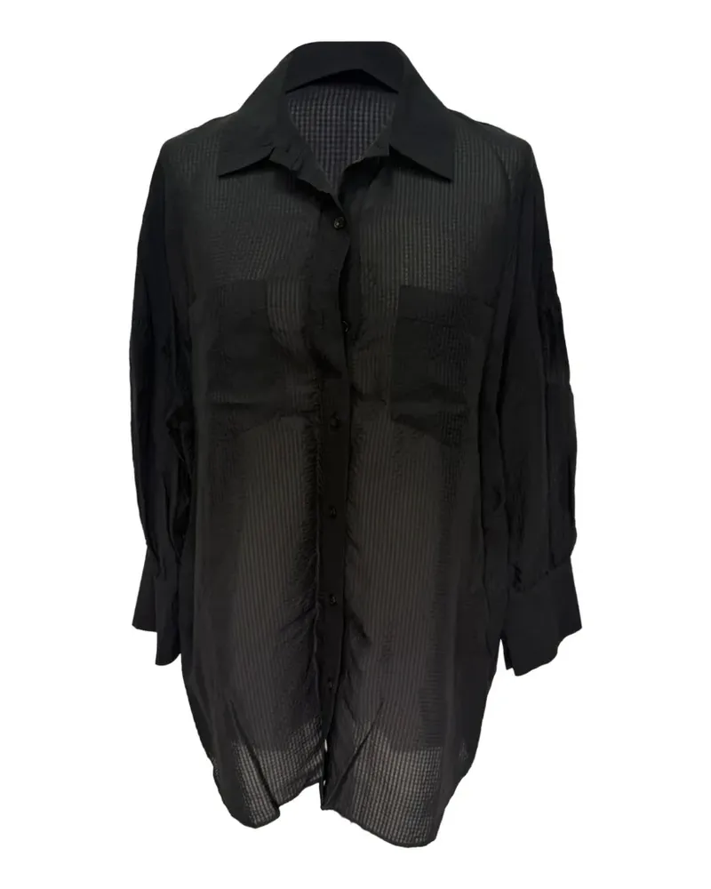 Anine Bing textured button-down shirt - Schwarz Schwarz