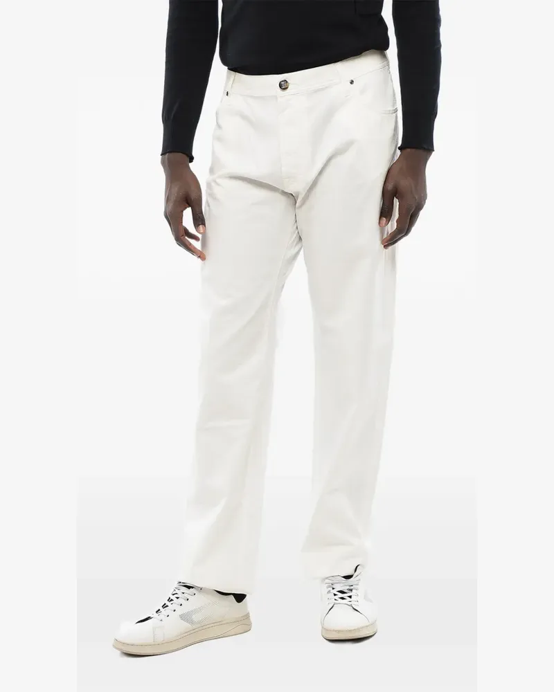 Corneliani Bestickte ID Luxury Ton-sur-Ton Jeans - Nude Nude
