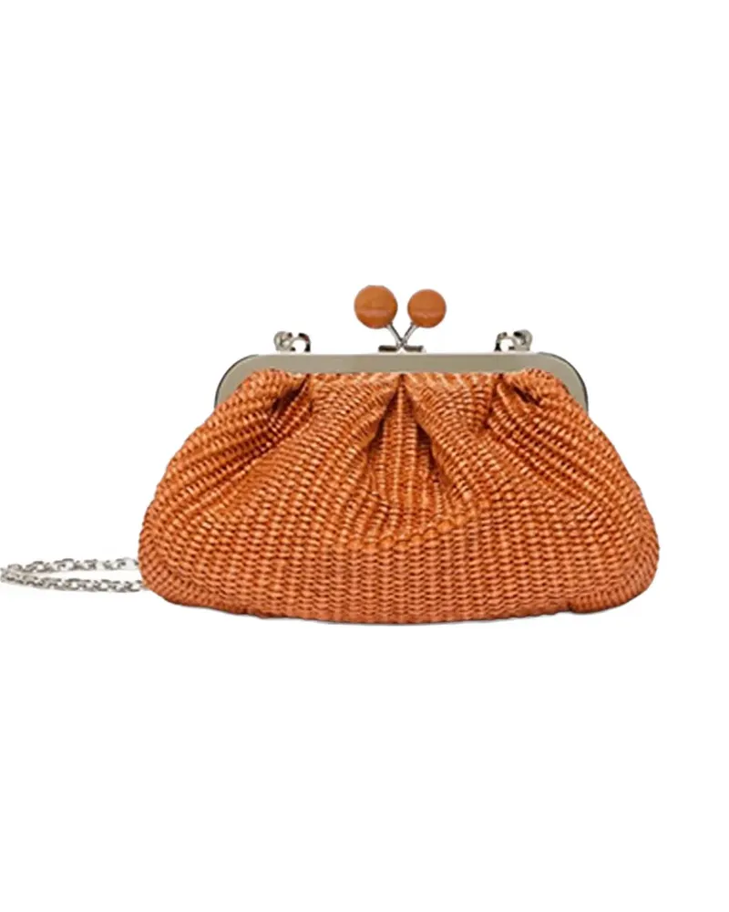 Max Mara small Pasticcino woven raffia-effect sphere tote bag - Orange Orange