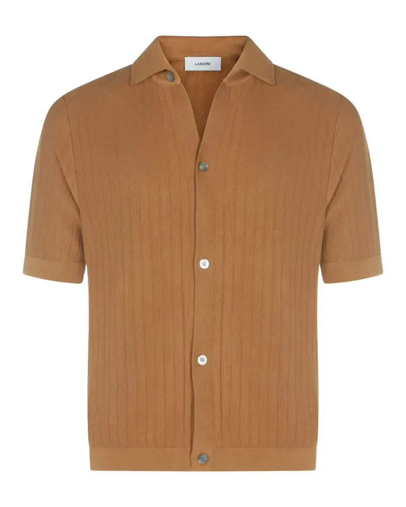 LARDINI ribbed buttoned shirt - Braun Braun