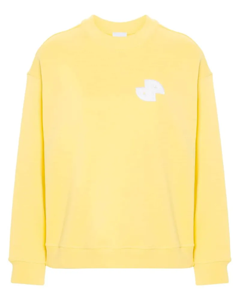 Patou Sweatshirt mit Logo-Applikation Gelb