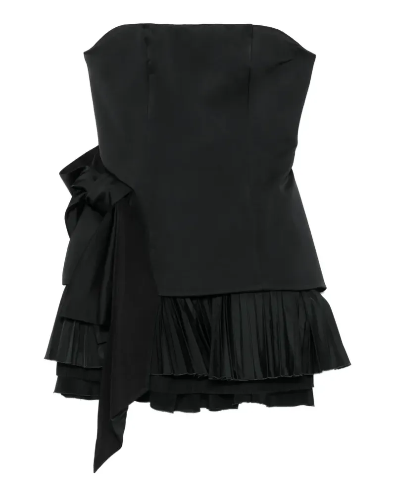 Alexander McQueen bow-detail pleated dress - Schwarz Schwarz